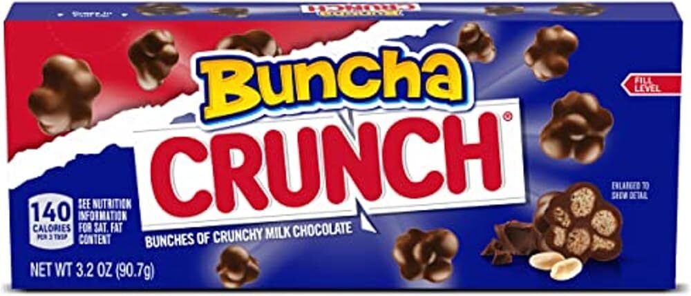 Buncha CRUNCH, Bulk 12 Pack, Milk Chocolate and Crisped Rice, Movie Theater H...