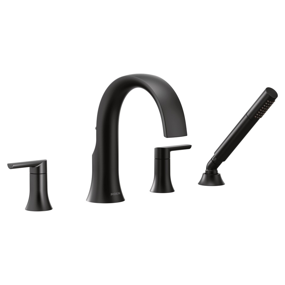 Moen TS984 Doux Widespread Deck Mounted Roman Tub Filler - Black