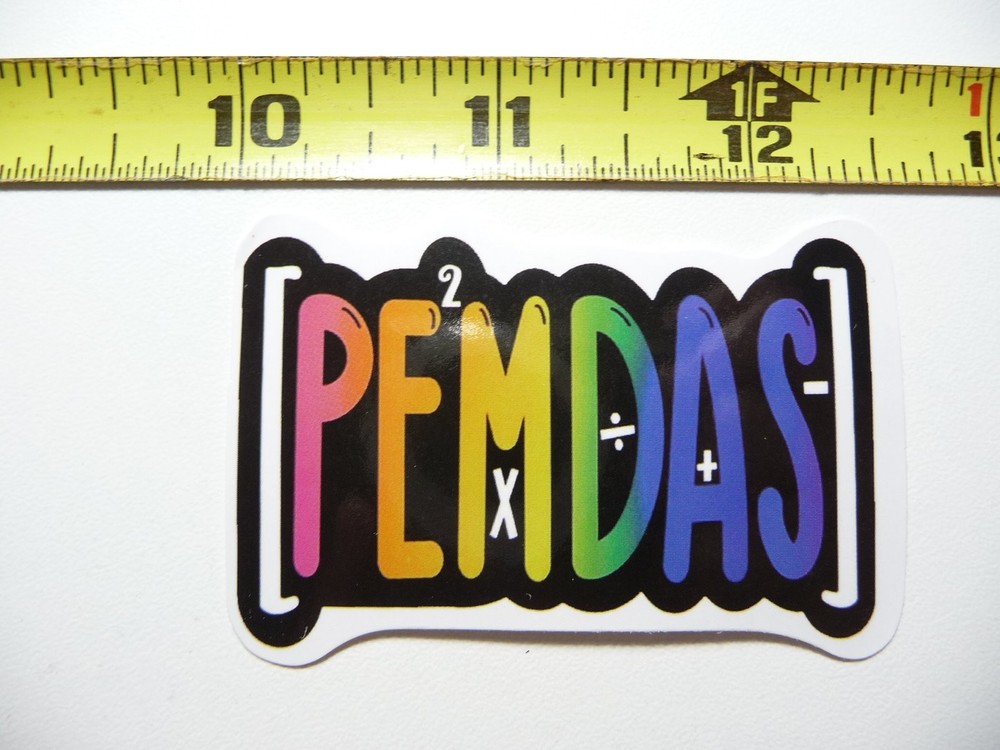 PEMDAS Math Sticker Decal for Teachers Students Classroom School