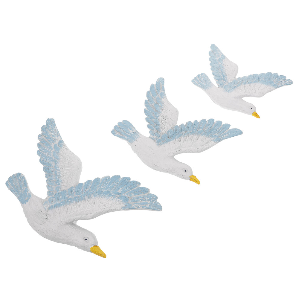 3 Pcs Hanging Seagulls Wall Decor Three Little Birds Marine Creative Decoration