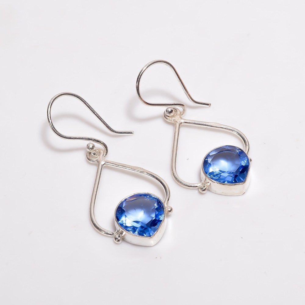 Wedding Gift For Her 925 Silver Natural Tanzanite Gemstone Drop/Dangle Earrings