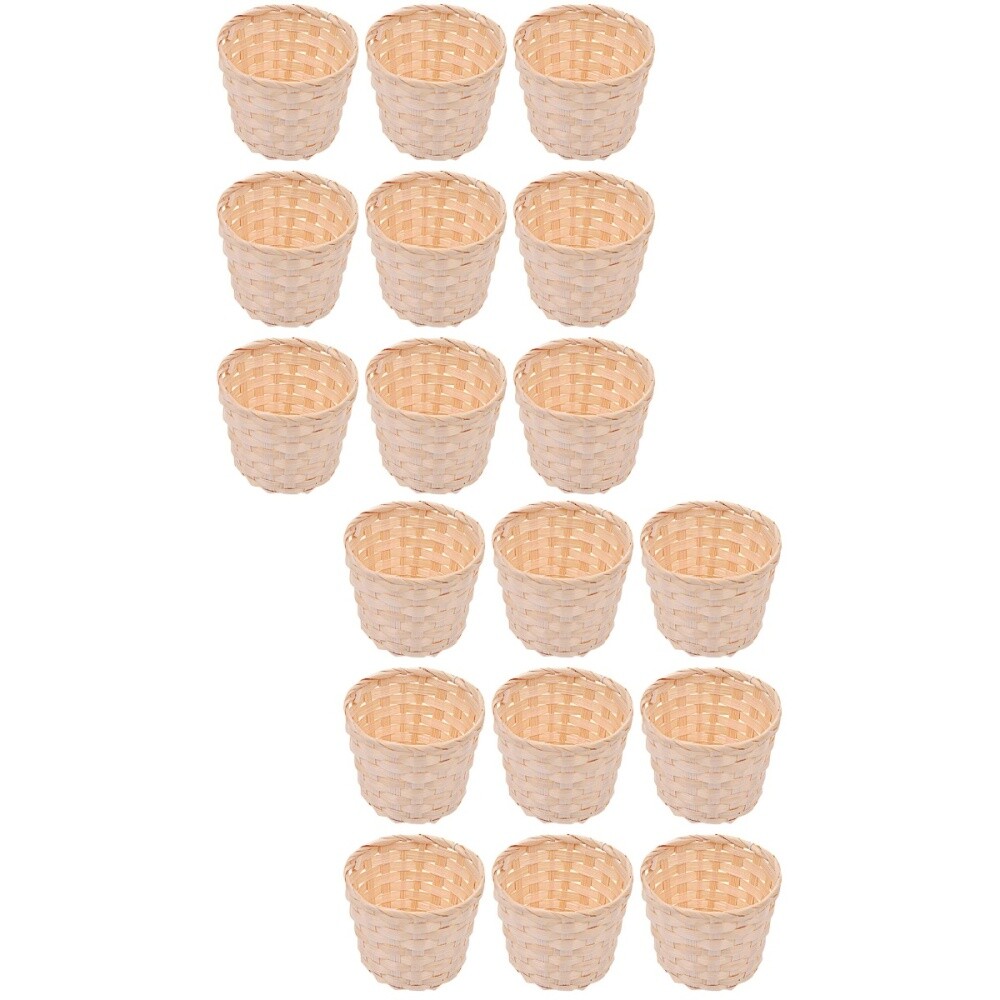 2 Pieces Faux Plant Bamboo Basket Storage Multi-functional Baby