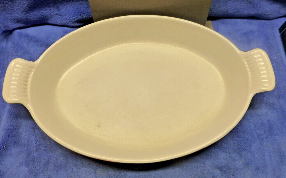 Le Creuset 32 Orange Enameled Cast Iron Au Gratin Oval Casserole Dish
