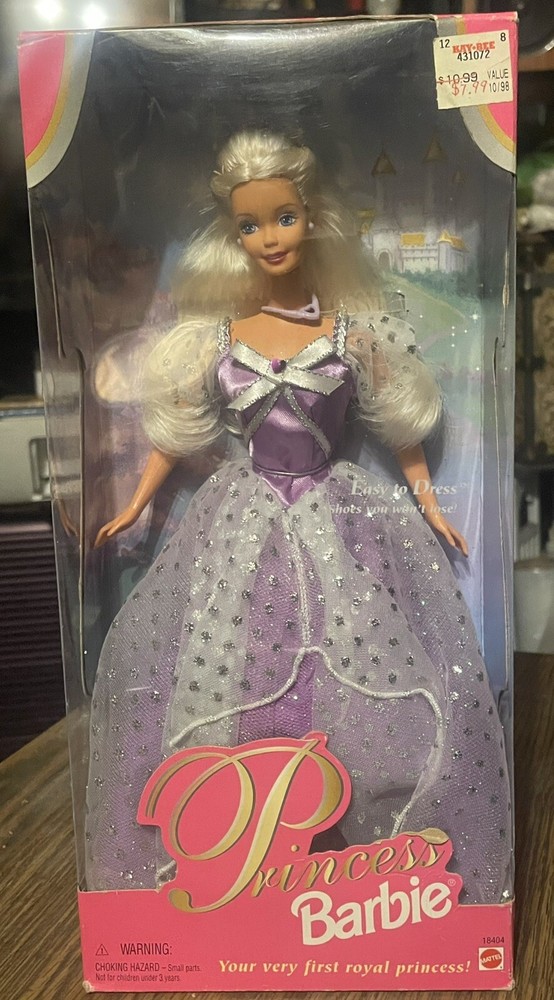 NRFB Princess Barbie First Purple Easy to Dress Mattel 1997 Vintage  #18404