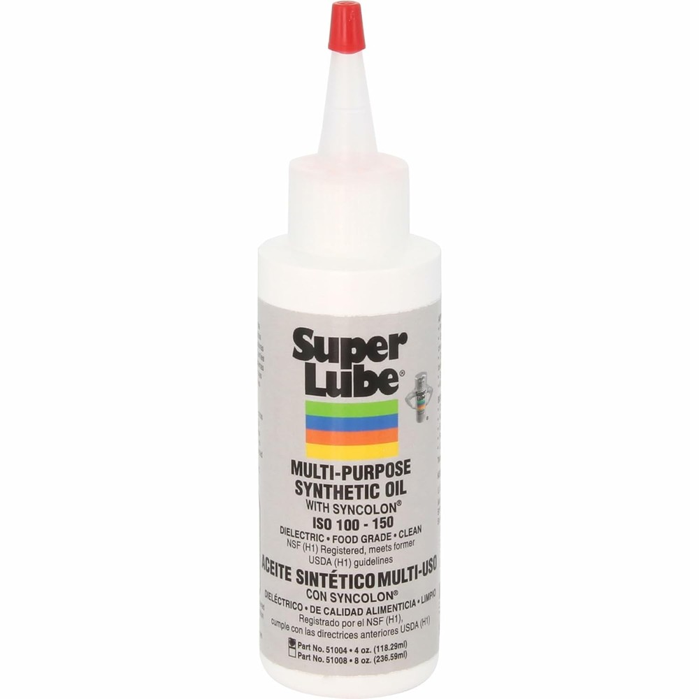 Super Lube 51004 Synthetic Oil with PTFE, High Viscosity, 4 oz Bottle,Translucen