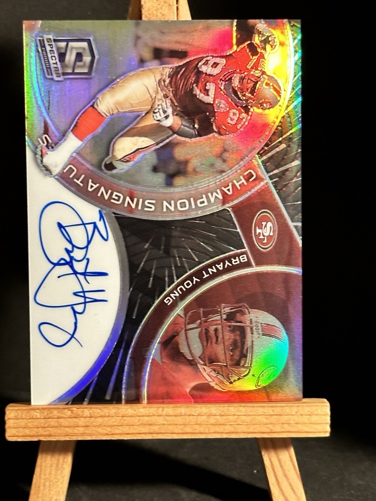 2023 Panini Spectra Bryant Young Champion Signatures Hyper Prizm Auto 03/75
