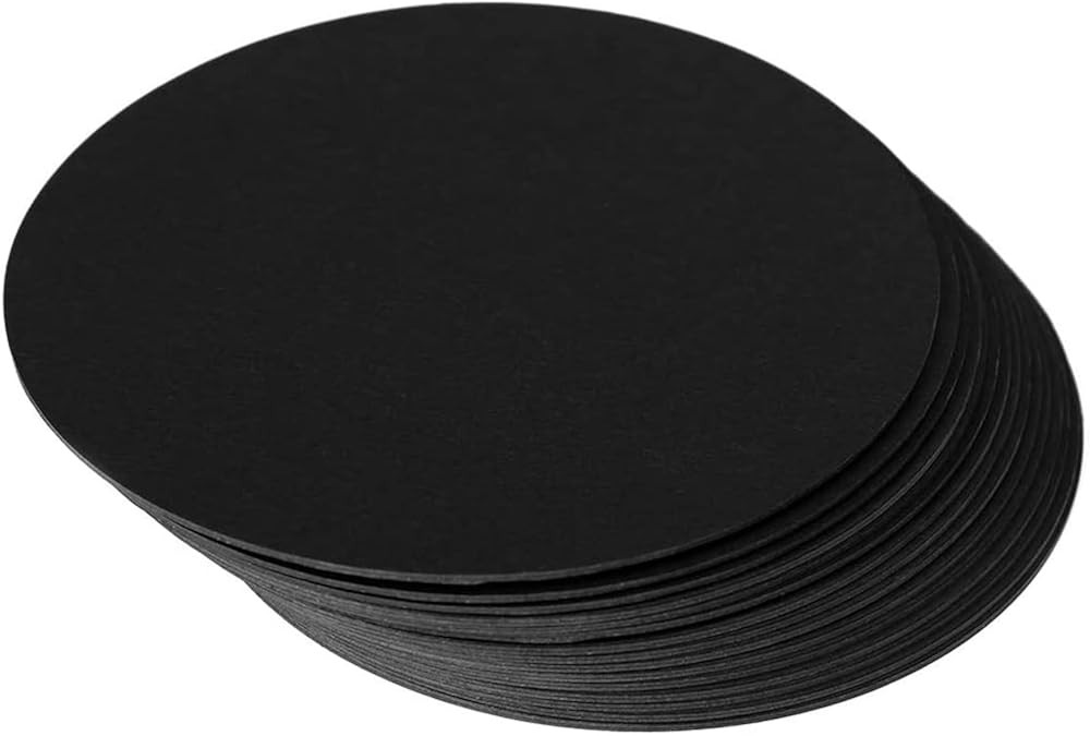 25pcs 7.5-inch Black Kraft Paper Round Cardboard Blanks for Painting and Crafts