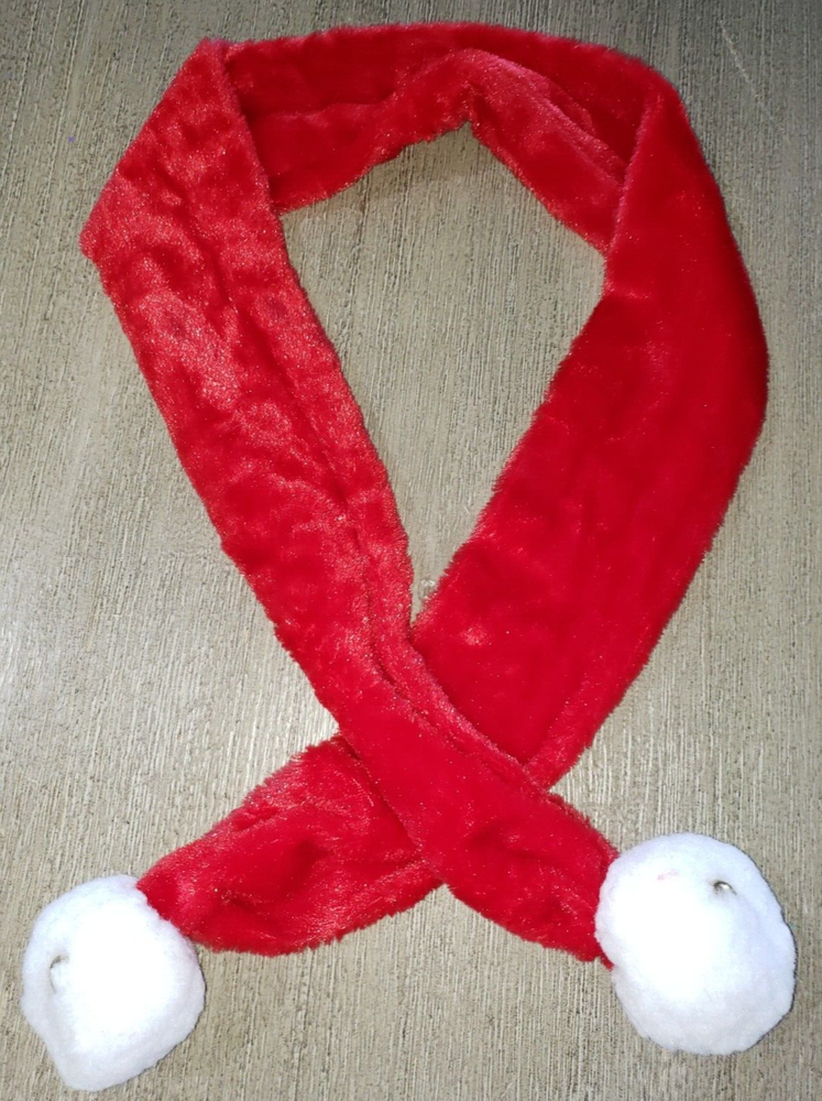 RED WHITE CHRISTMAS SCARF 48 inch BOY GIRL MEN WOMEN plush CUTE!