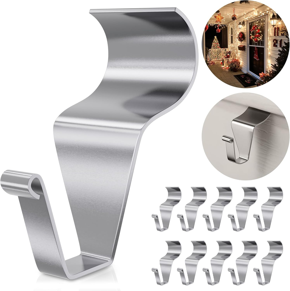 Vinyl Siding Hooks Hanger (10 Pack), Heavy Duty Siding Clips for Hanging on Pati