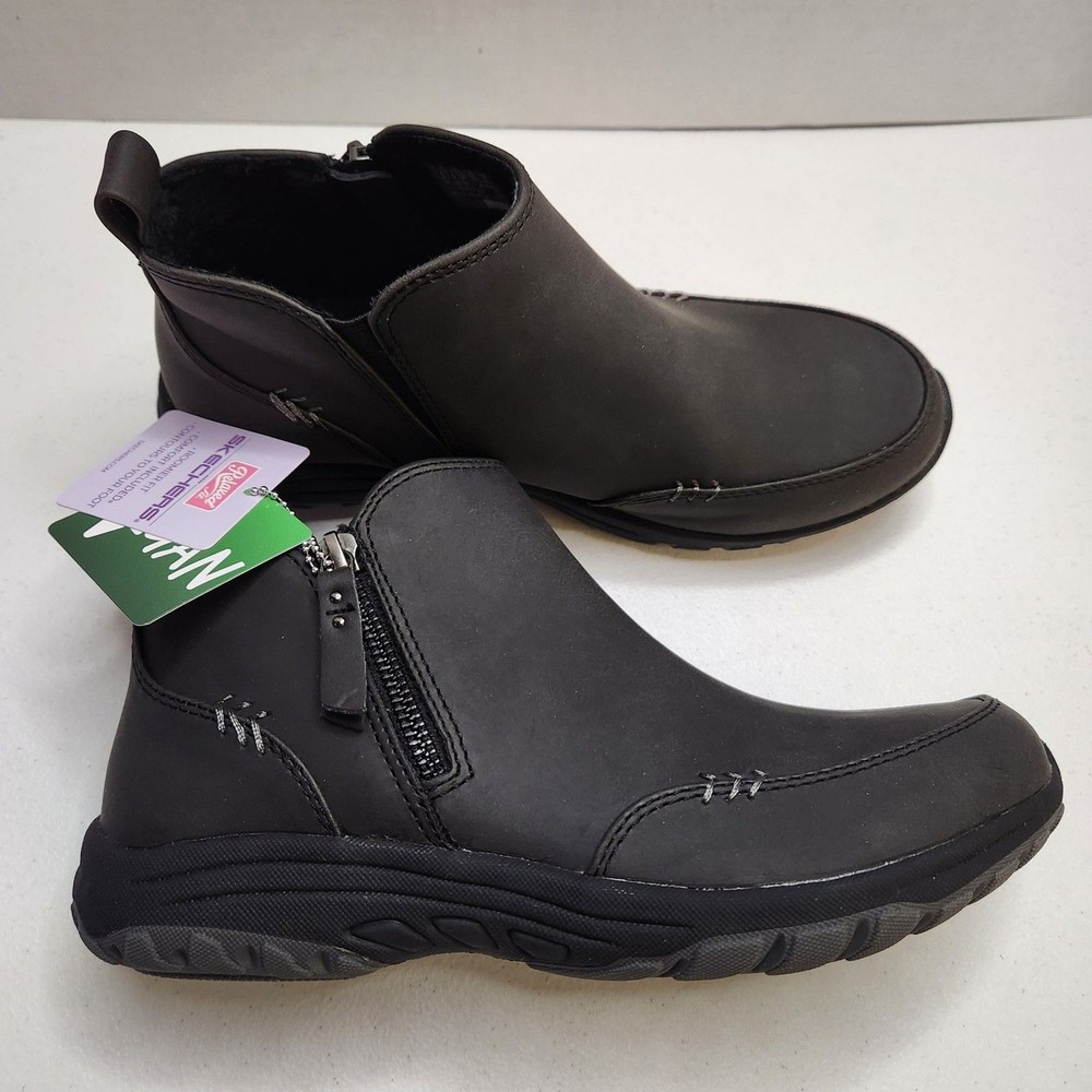 Skechers Reggae Fest zip on by ankle bootie womens 8