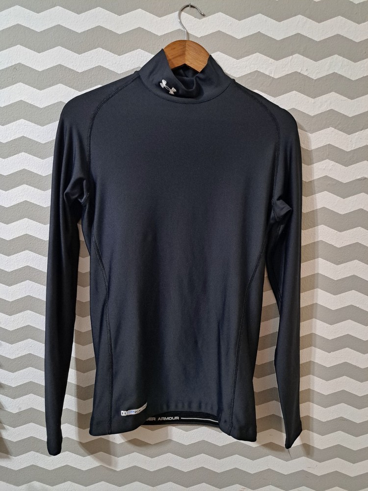 Under Armour Mens Cold Gear Compression Mock Neck Long Sleeve Shirt Large Black