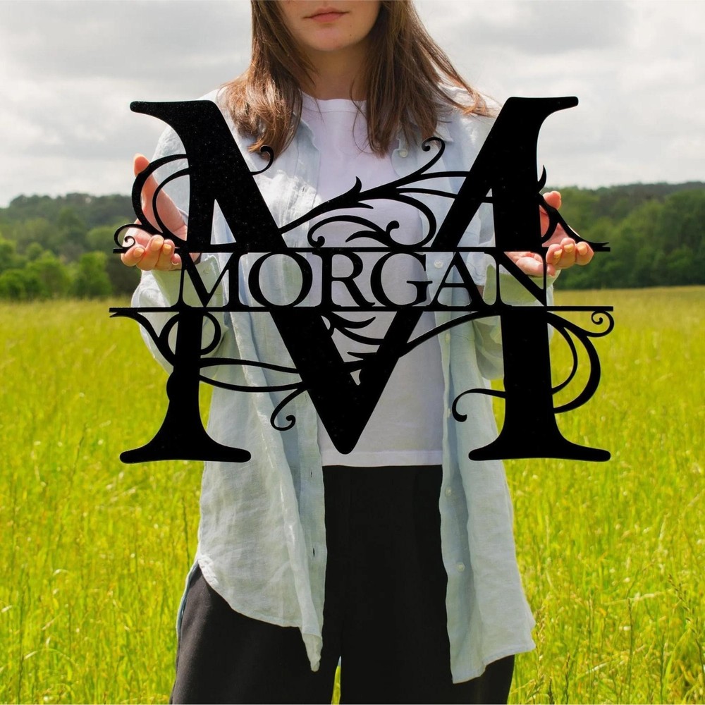 Custom Split Letter Metal Name Sign | Housewarming Gift | Metal Monogram Sign |