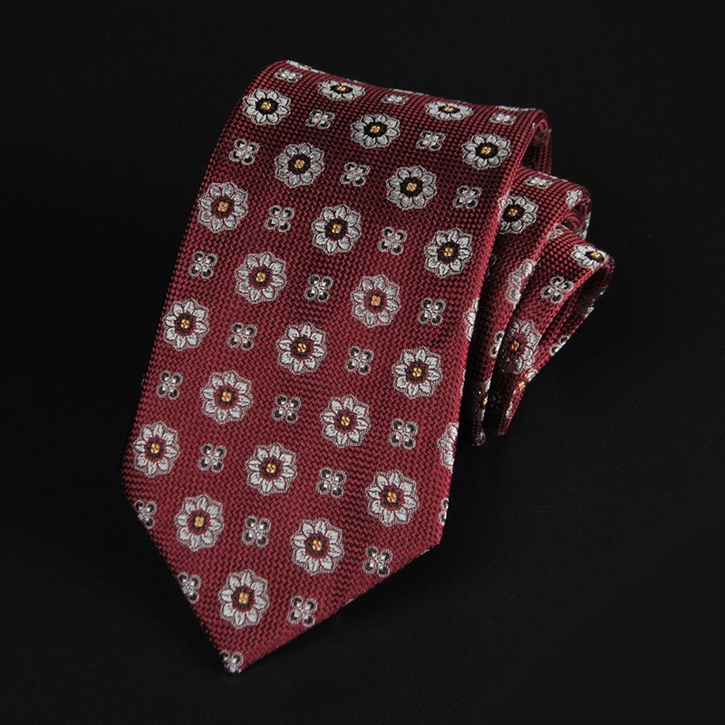 New 100% Silk Men's Necktie Floral Tie Satin Woven Wedding Luxury with Gift Box