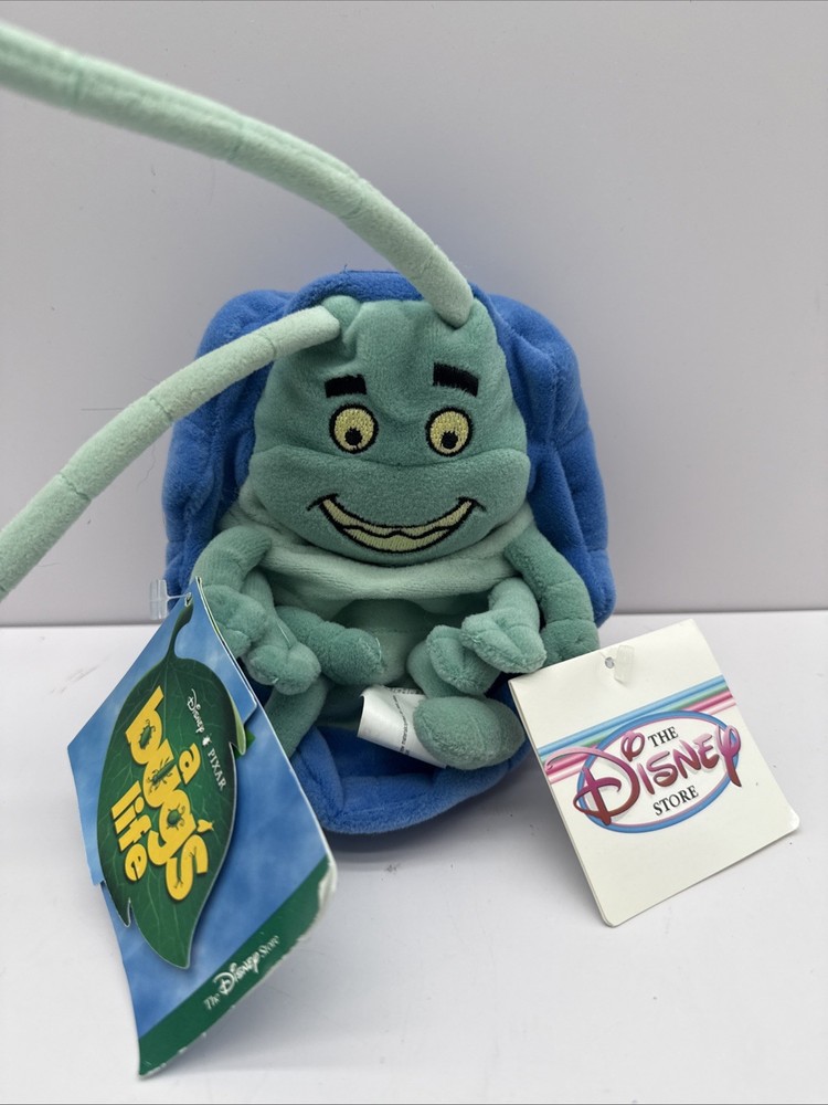 DISNEY STORE EXCLUSIVE A BUG'S LIFE ROLL Blue PLUSH BEAN BAG TOY 8”