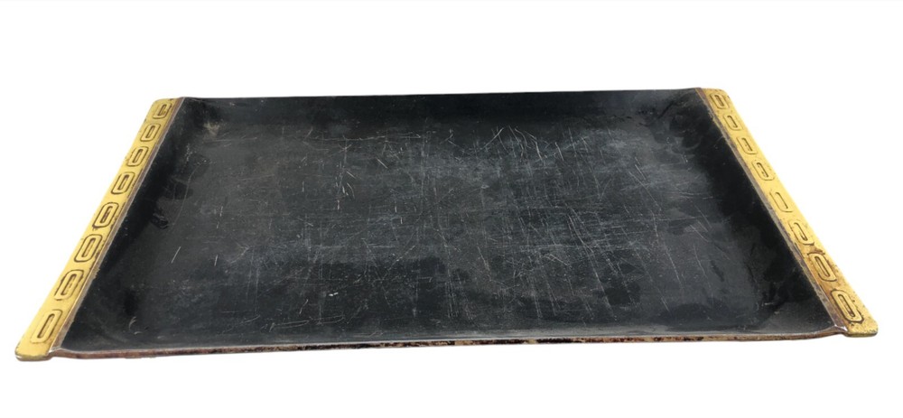 Vintage Nordic Ware Super Griddle King Black Yellow Metal Tray