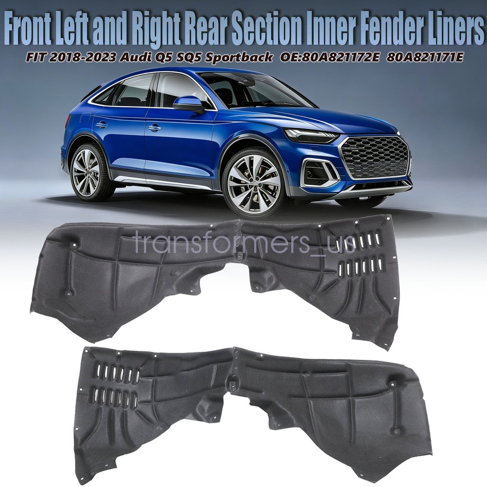 Front Left and Right Rear Section Inner Fender Liner Set For 2018-2023 Audi Q5