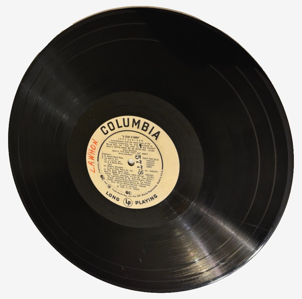 Judy Garland Star Born BL 1201 Mono PROMO Columbia Vintage 1954 LP Vinyl G+-VG