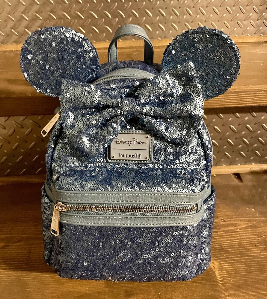 Loungefly Mini Backpack in Sparkling Blue Sequin Design