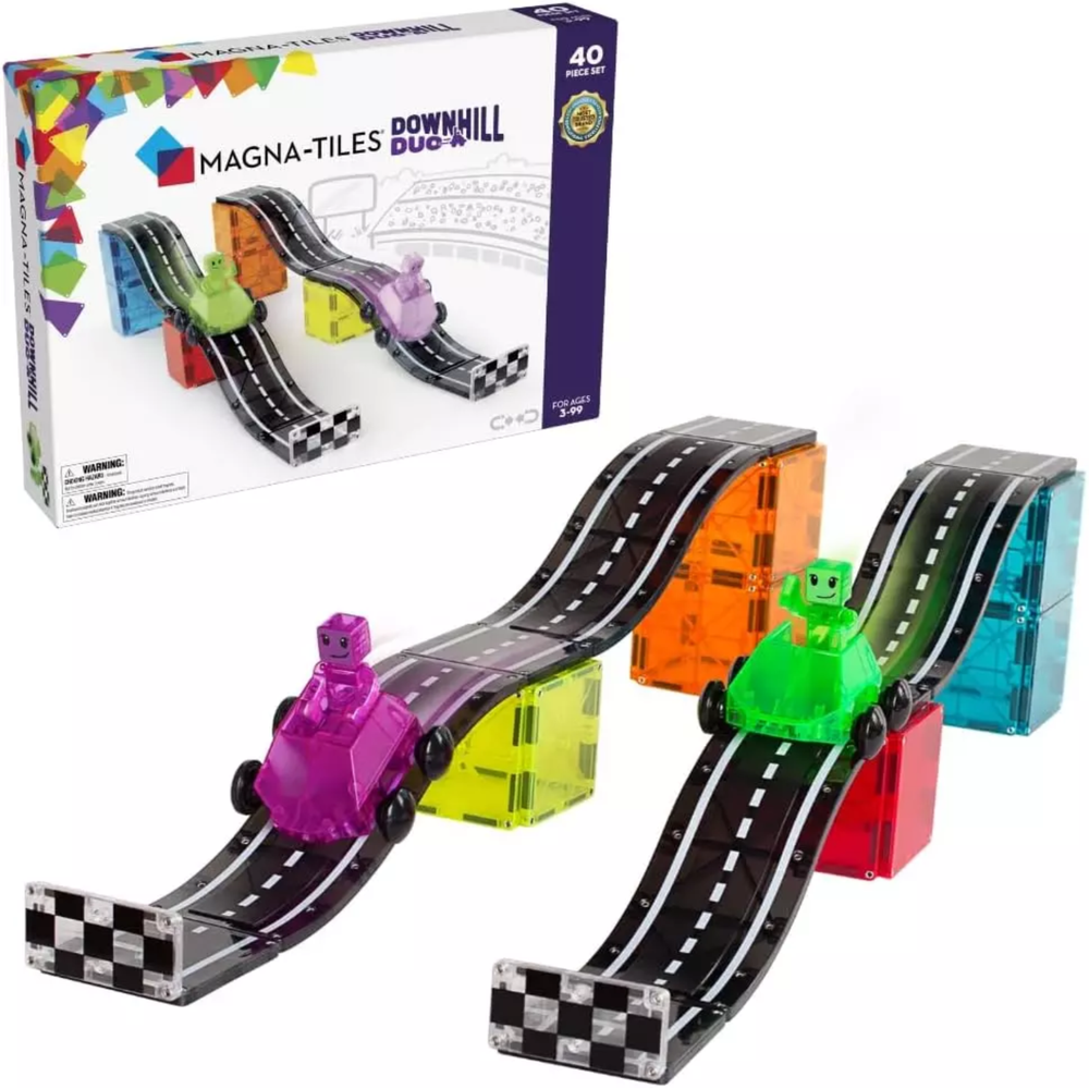 Downhill Duo 40-Piece Magnetic Construction Set for Ages 3+ Racing Adventure Toy