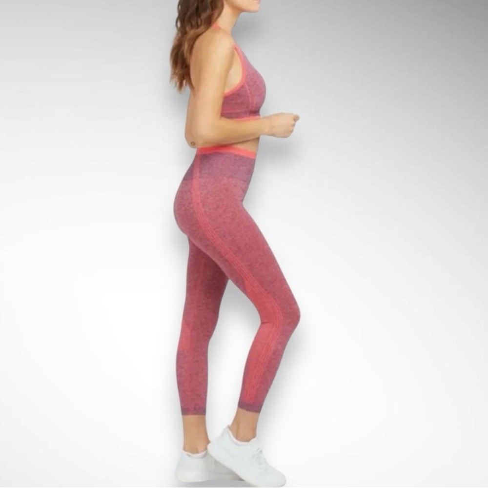 SPANX High Rise Sculpt Leggings in Coral Punch Spacedye Medium EUC