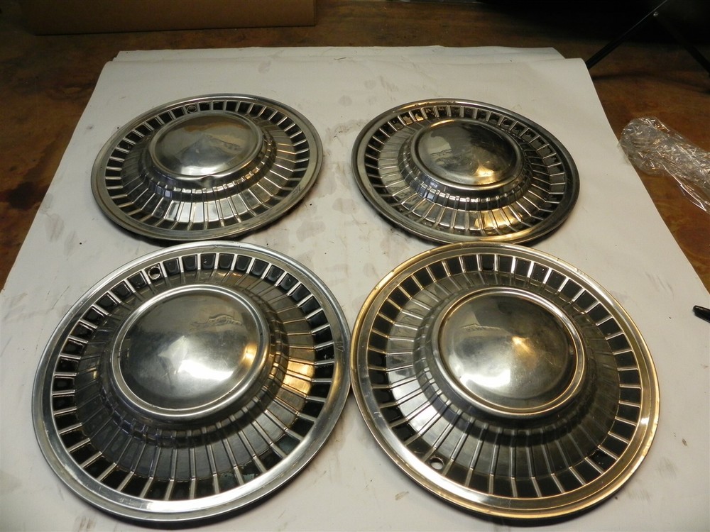 1961 Ford Original OEM Hubcap Wheel Covers - Lot of 4 Vintage Used
