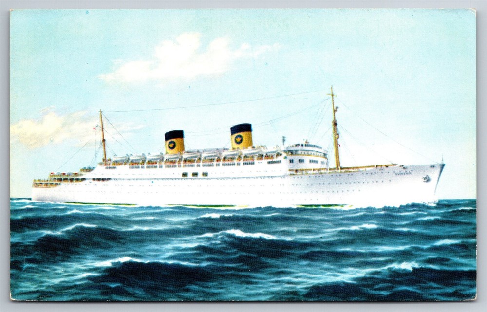 Vintage 1939 SS Homeric Italian Cruise Liner Postcard G5