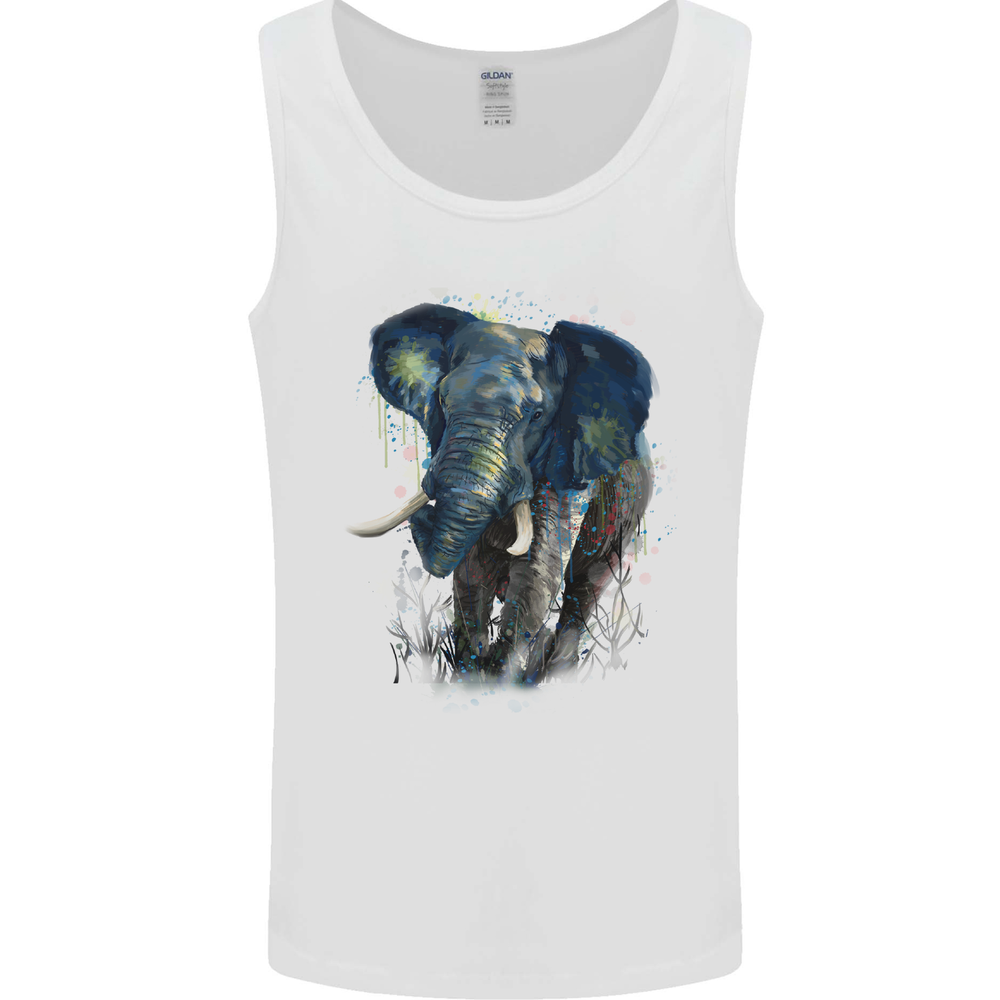 A Big Elephant Watercolour Mens Vest Tank Top