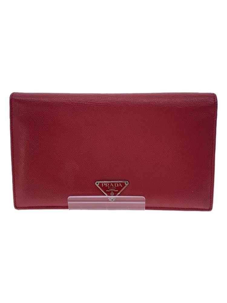 PRADA Women's Red Leather Long Wallet