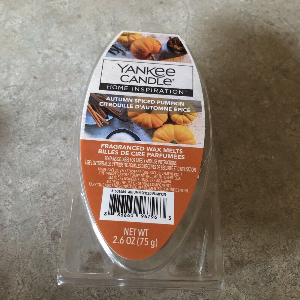 Yankee Candle Autumn Spiced Pumpkin Wax Melts 2.6 oz New Cubes Partial Used