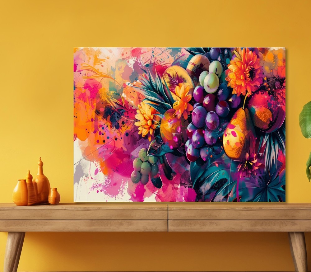 Fruits & Flower Abstract  5mm thick Plastic Poster Ready to Hang 60x45cm
