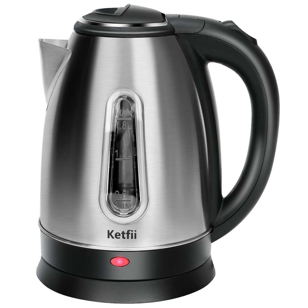 Stainless Steel Electric Kettle, 1.8 Liters Tea, Coffee Kettle & Hot Water Bo...