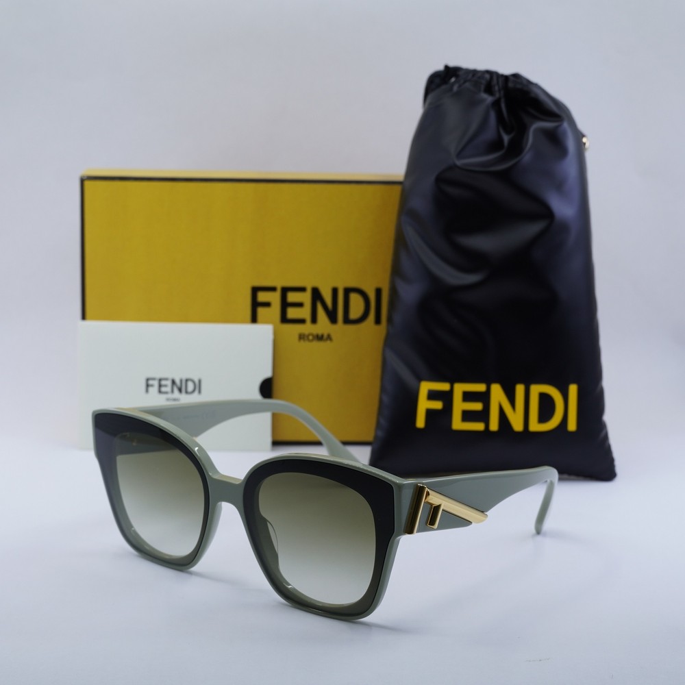 FENDI FE40098I 95P Light Green Gradient Green Sunglasses 63-15-140 Authentic New