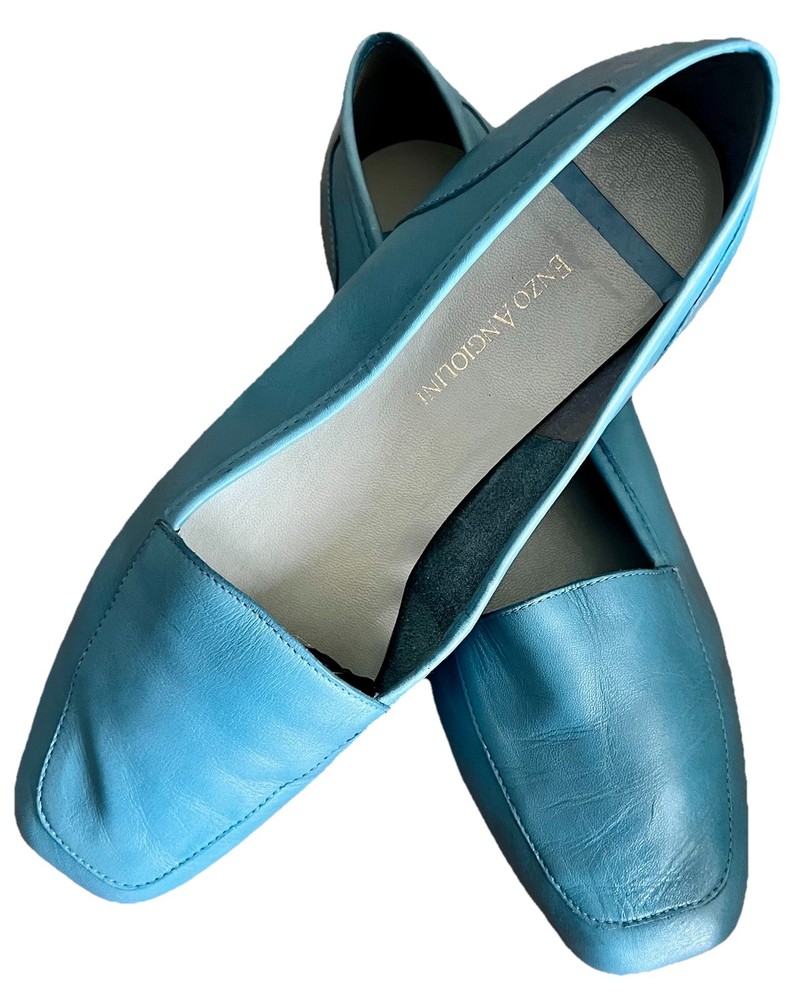 💙 VTG Enzo Angiolini Leather Flats – Y2K Chic, Minimalist Balletcore, Retro 90s