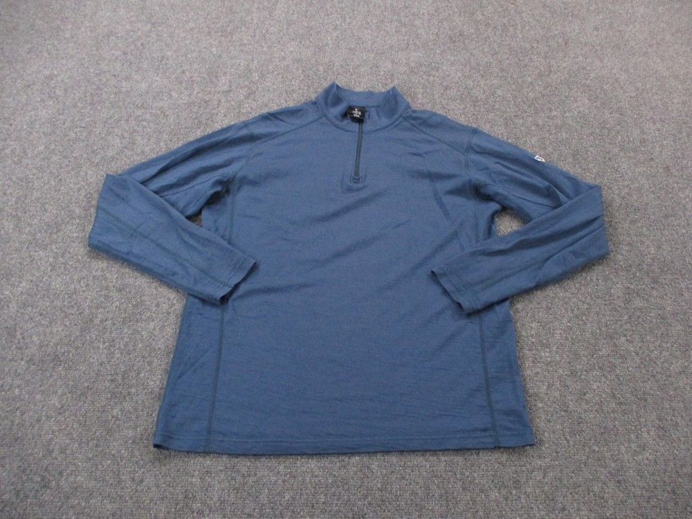 Kuhl Jacket Mens L Blue Merino Wool Lightweight Hiking Sweater Pullover Outdoors
