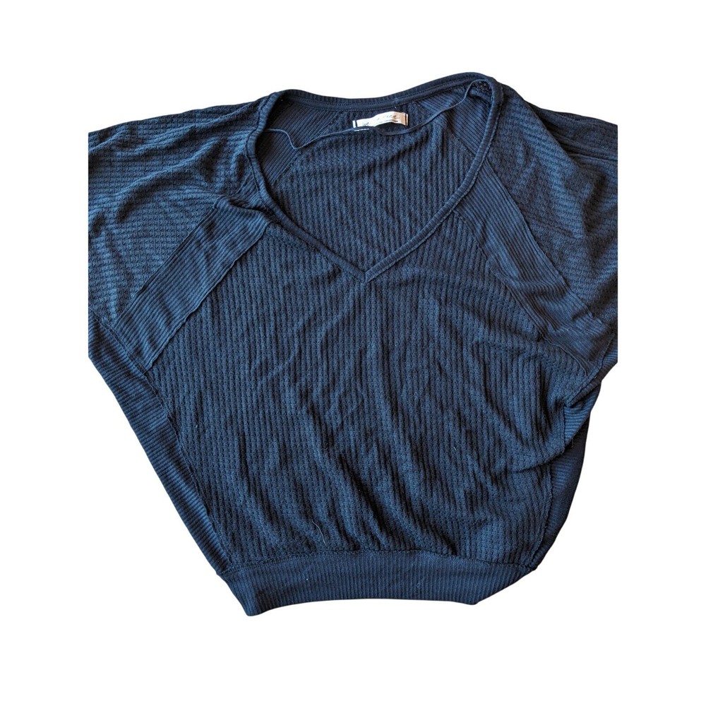 Free People Women's Black Shirt Bag Wing Long Sleeve Size S