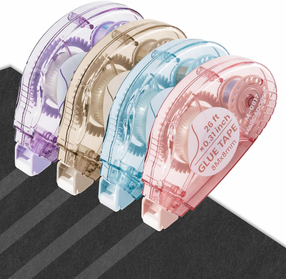 Glue Tape for Scrapbooking, Pack of 4 Scrapbook Tape, Double Sided Tape Roller f