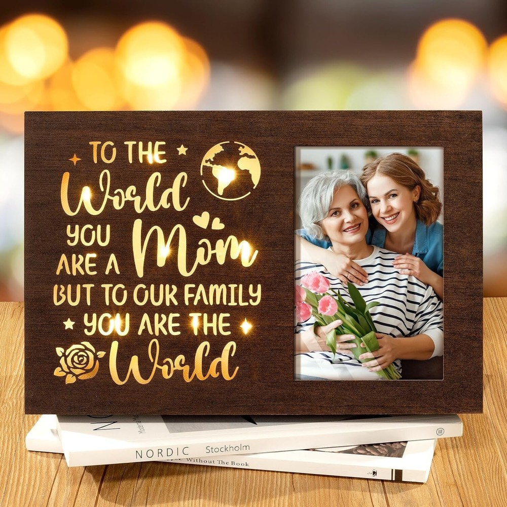 Mothers Day Gifts Best Mom Gifts Glowing Mom Picture Frame W/Light - 4