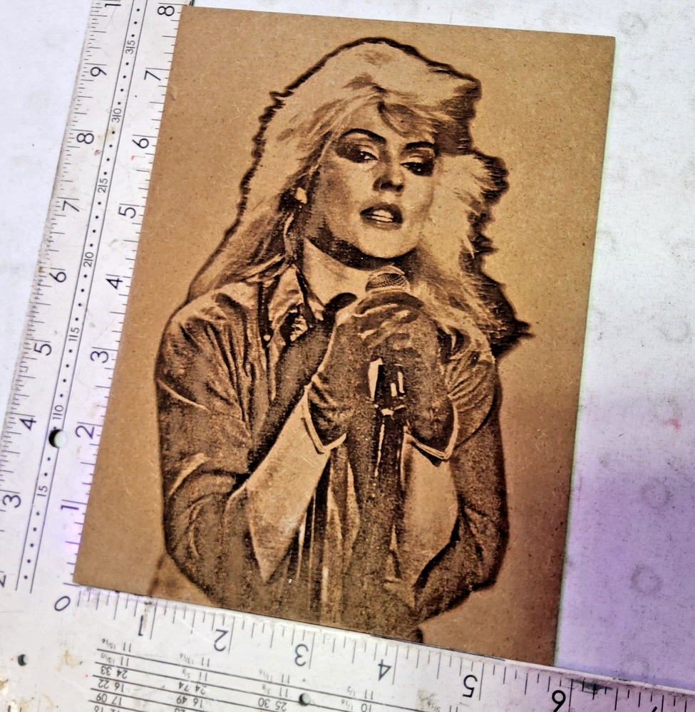 Laser engraved Blondie Debbie Harry textured 3d portrait mdf board 6x8 music