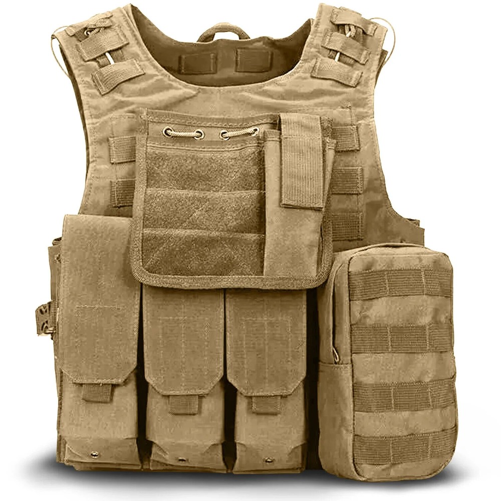 Military Tactical Vest Air Soft Paintball Molle Plate Carrier Combat Play Vest