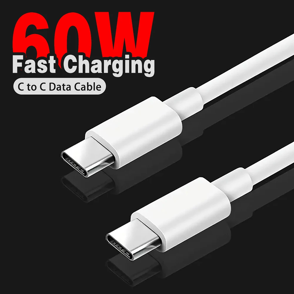 10ft USB-C to USB-C Fast Charging Cable with 60W PD & High-Speed Data Transfer
