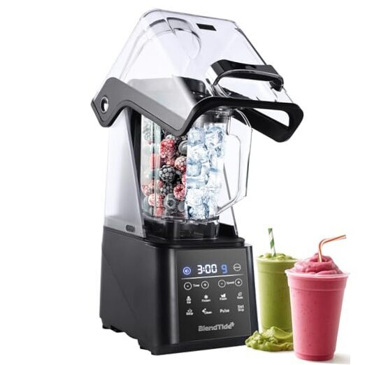 Commercial Blender, 1500W Vacuum Blender for Less Foam, Professional Black