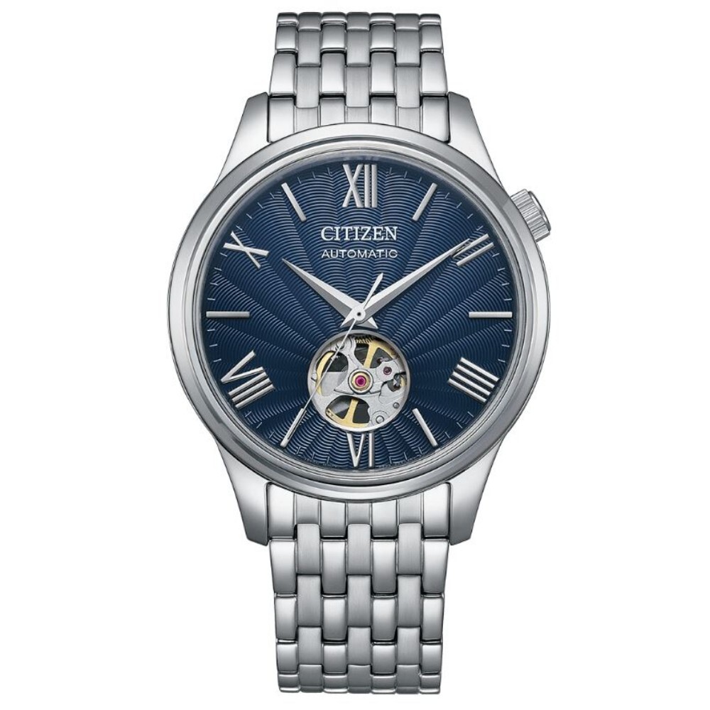 Citizen Automatic Blue Dial Silver Stainless Steel Strap Men Watch NH9130-84L