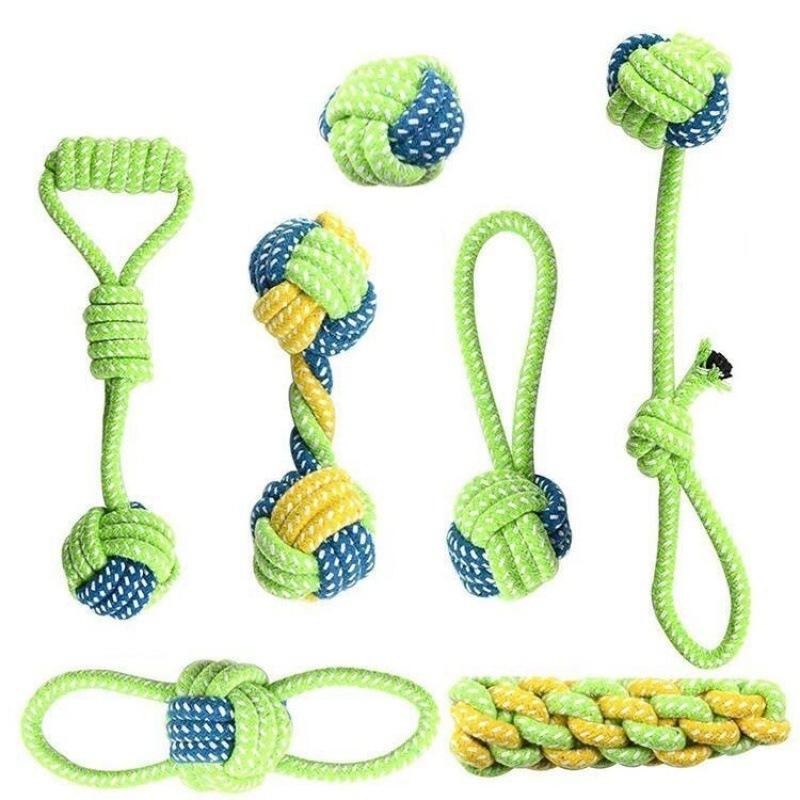 Pet Dog Toys - Interactive Chew Ball & Cotton Rope for Large & Small Dogs