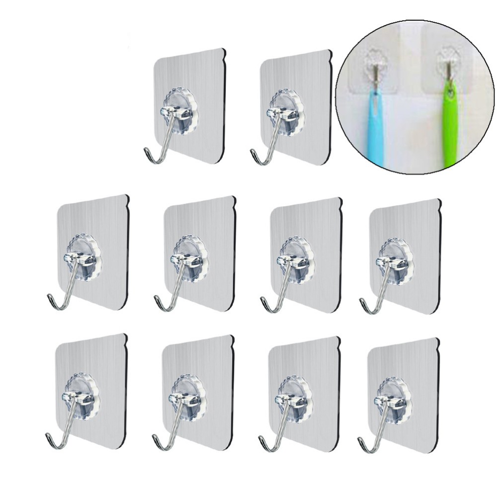 20pcs Strong Adhesive Hooks for Home Organization and Decor