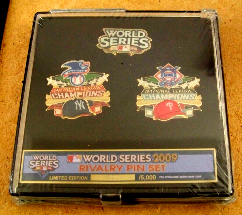 2009 NY New York Yankees Philadelphia Phillies 3 lapel pin Rivalry set MLB