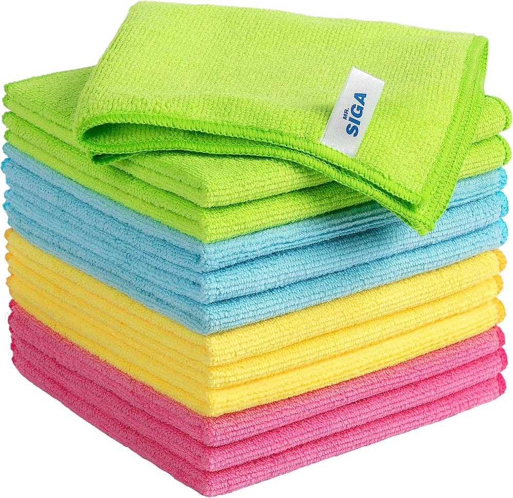 MR.SIGA 12-Pack Microfiber Cleaning Cloths 12.6x12.6 Inches