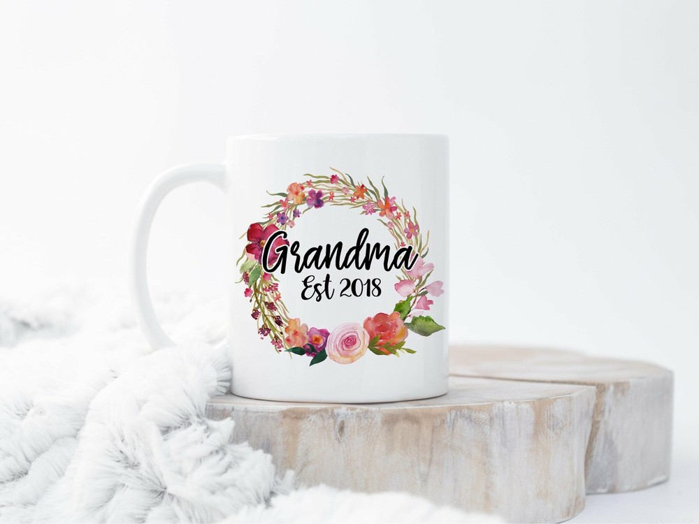 Custom New Grandma Mug Grandmother Gift Christmas Gifts For Grandma Est 2018