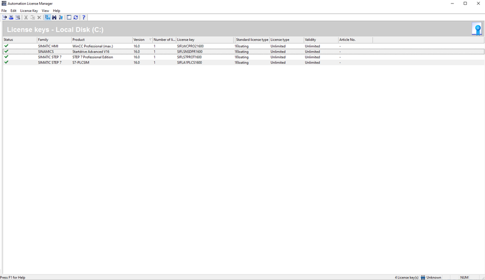 SIEMENS SIMATIC STEP 7 Professional V16 Floating License TIA Portal