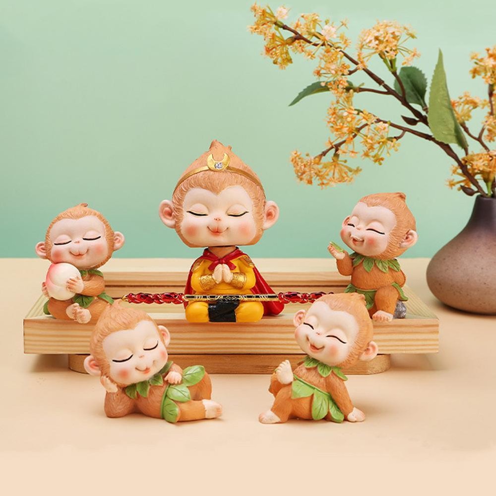 Lovely Monkey Resin Ornament Realistic Texture Office Desk Miniature Figuri GX