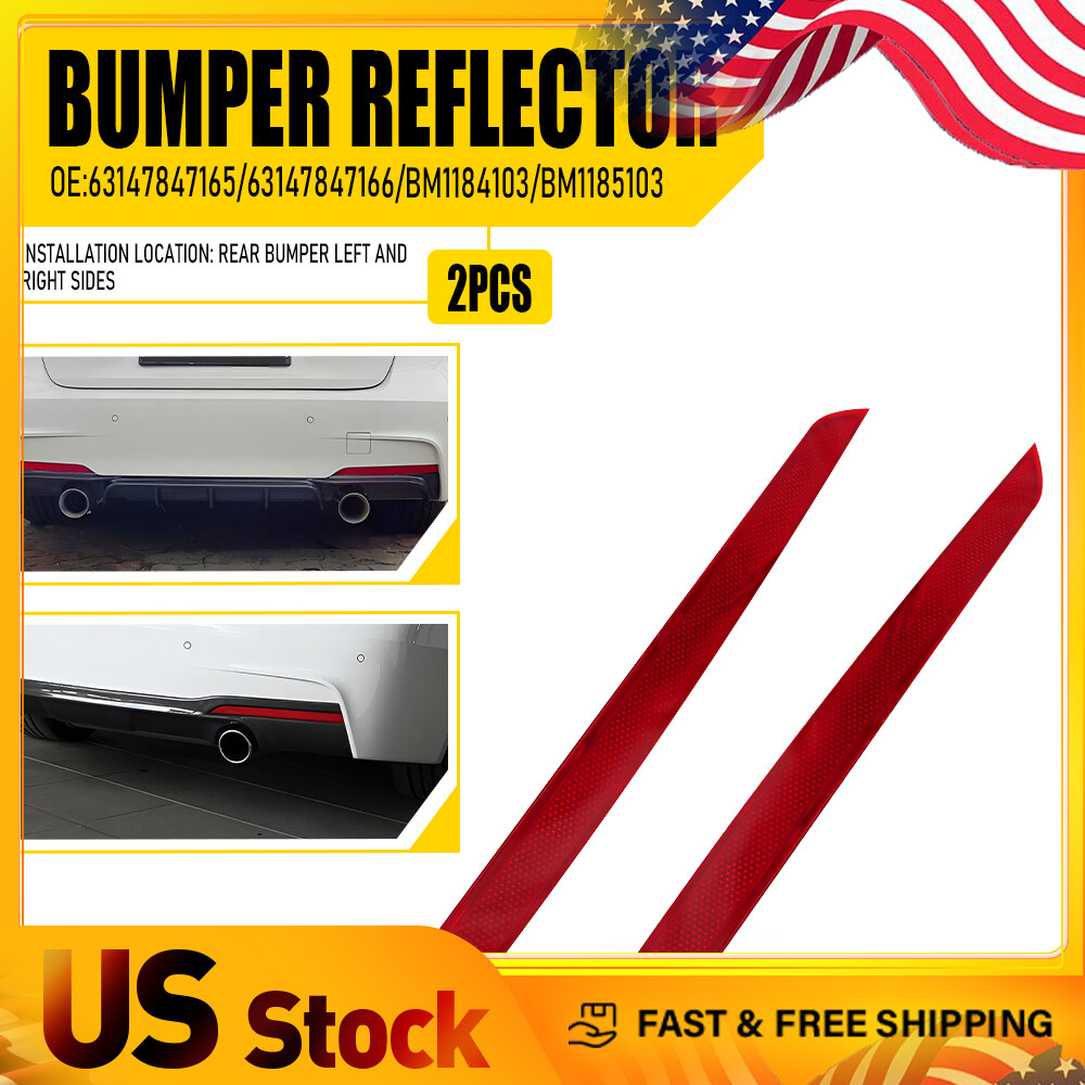 Rear Right Left Bumper Reflector Red For Light Lamp Case BMW 2012-17 F30 F31 ABS
